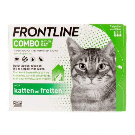 De databank Echt niet met de klok mee Nieuwe Frontline Combo™ Kat - Pipet tegen vlooien of teken bij katten -  Merial / Direct-Dierenarts